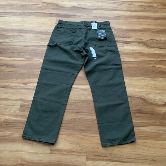 Dickies Men’s Relaxed 42x32 Fit Olive Green Carpenter Jeans NWT - Picture 3 of 8
